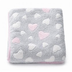 Detská deka New Baby 80x90 heart pink ružová