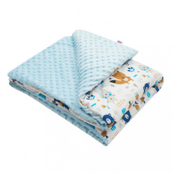 Detská deka z Minky s výplňou New Baby Medvedíkovia modrá 80x102 cm #1