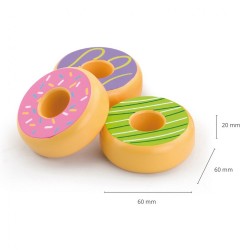 Detská drevená hračka Viga sada 6 drevených donutov multicolor #4