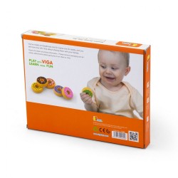 Detská drevená hračka Viga sada 6 drevených donutov multicolor #7