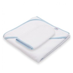 Detská froté osuška s kapuckou New Baby BASIC 80x80 bielo-modrá