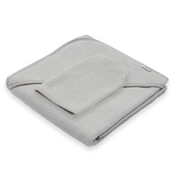 Detská froté osuška s kapuckou New Baby BASIC 80x80 sivá