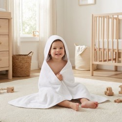 Detská froté osuška s kapucňou New Baby 100x100 cm white biela