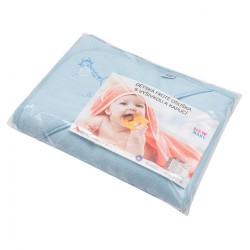 Detská froté osuška s výšivkou a kapuckou New Baby 100x100 modrá žirafka #3