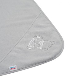 Detská froté osuška s výšivkou a kapuckou New Baby 100x100 sivá myška #1