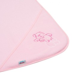 Detská froté osuška s výšivkou a kapuckou New Baby 80x80 ružová sloník #1