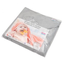 Detská froté osuška s výšivkou a kapuckou New Baby 80x80 sivá myška #3