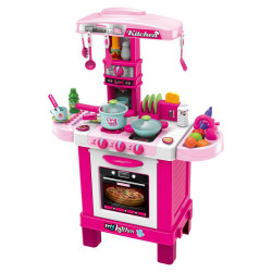Detská kuchynka so zvukmi a svetlami Baby Mix + príslušenstvo ružová