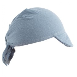 Detská letná mušelínová šatka so šiltom New Baby blue modrá #2