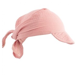 Detská letná mušelínová šatka so šiltom New Baby pink ružová #2