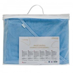 Detská luxusná froté osuška s kapucňou New Baby Comfortably 80x80 blue modrá #3