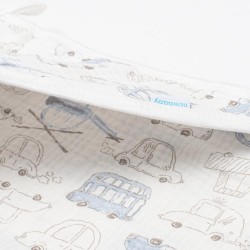 Detská mušelínová osuška s kapucňou New Baby My Cars 90x90cm modrá #1
