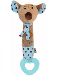 Detská pískacia plyšová hračka s hryzátkom Baby Mix myšky modrá