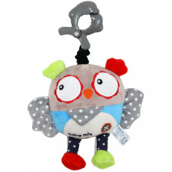 Detská plyšová hračka s hracím strojčekom Baby Mix Sova sivá