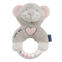 Detská plyšová hrkálka Baby Mix medvěd modrý ružová