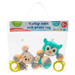 Detská plyšová hrkálka do kočíka Baby Mix myš a sova podľa obrázku #3
