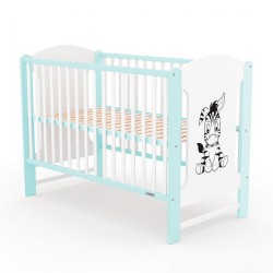 Detská postieľka New Baby ELSA Zebra bielo-mätová zelená