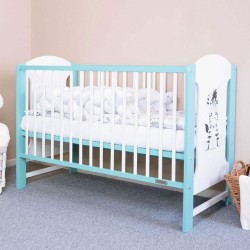 Detská postieľka New Baby ELSA Zebra bielo-mätová zelená #1