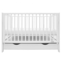 Detská postieľka New Baby LILLY so sťahovacou bočnicou a šuplíkom biela #3