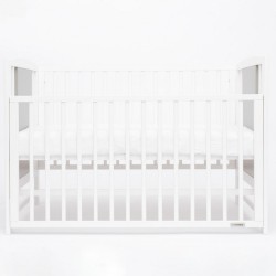 Detská postieľka New Baby POLLY so sťahovacou bočnicou bielo-sivá #1