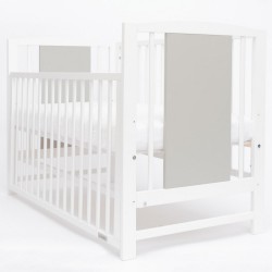 Detská postieľka New Baby POLLY so sťahovacou bočnicou bielo-sivá #2