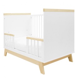 Detská postieľka so zábranou New Baby MARCUS 120x60 cm biela/prírodná #1