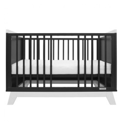 Detská postieľka so zábranou New Baby MARCUS 120x60 cm grafit/biela sivá #2