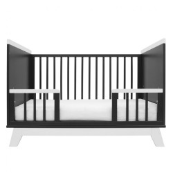 Detská postieľka so zábranou New Baby MARCUS 120x60 cm grafit/biela sivá #3