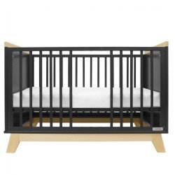 Detská postieľka so zábranou New Baby MARCUS 120x60 cm grafit/prírodná sivá #2