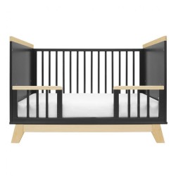 Detská postieľka so zábranou New Baby MARCUS 120x60 cm grafit/prírodná sivá #3