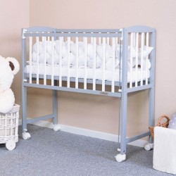 Detská prístavná postieľka New Baby MATEO 90x40 cm bielo-sivá #1