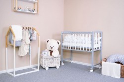 Detská prístavná postieľka New Baby MATEO 90x40 cm bielo-sivá #3