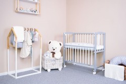 Detská prístavná postieľka New Baby MATEO 90x40 cm bielo-sivá #4