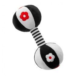 Detská senzorická kontrastná hračka s hrkálkou Akuku Činka multicolor