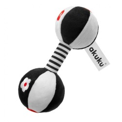 Detská senzorická kontrastná hračka s hrkálkou Akuku Činka multicolor #2