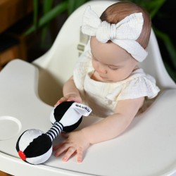 Detská senzorická kontrastná hračka s hrkálkou Akuku Činka multicolor #4