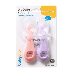 Detská silikónová lyžička Baby Ono, 2 kusy, ružová a fialová podľa obrázku #3