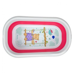 Detská skladacia vanička s výpusťou Milly Mally Aqua ružová #2
