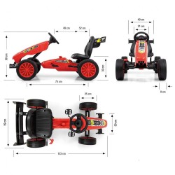 Detská šliapacia motokára Go-kart Milly Mally Rocket červená #7