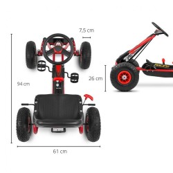 Detská šliapacia motokára Go-kart Milly Mally Thor červená #7