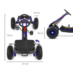 Detská šliapacia motokára Go-kart Milly Mally Thor modrá #7