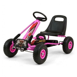 Detská šliapacia motokára Go-kart Milly Mally Thor ružová