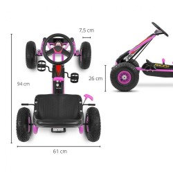 Detská šliapacia motokára Go-kart Milly Mally Thor ružová #7