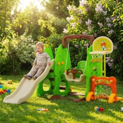 Detská šmýkačka s hojdačkou 3v1 Baby Mix zelená multicolor #1