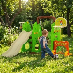 Detská šmýkačka s hojdačkou 3v1 Baby Mix zelená multicolor #2