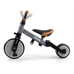 Detská trojkolka 4v1 Milly Mally Optimus Plus s vodiacou tyčou grey sivá #7