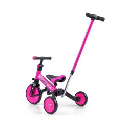 Detská trojkolka 4v1 Milly Mally Optimus Plus s vodiacou tyčou pink ružová #1