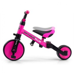 Detská trojkolka 4v1 Milly Mally Optimus Plus s vodiacou tyčou pink ružová #8