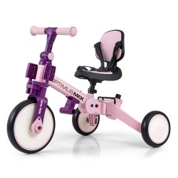 Detská trojkolka 5v1 Milly Mally Optimus Max s vodiacou tyčou pink ružová #2