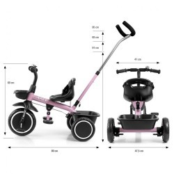 Detská trojkolka Milly Mally Axel pink ružová #9